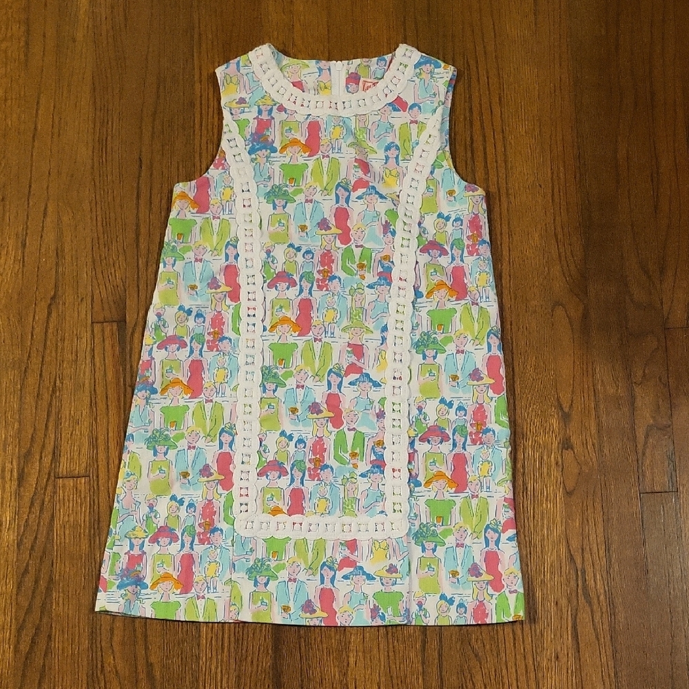Lilly Pulitzer Pink and Blue Sleeveless A-Line Dress